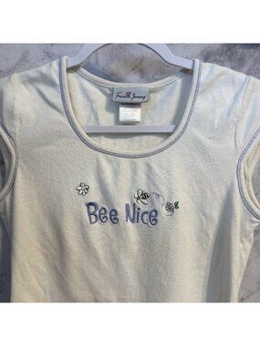 Vintage French Jenny Bee Nice Baby Tee Tank Top Shirt Womens Small Embroidered